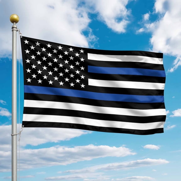 4th of July Flags for Outside 2x3 ft Blue Line USA Flag Outdoor Flags Double Sided Grommets Men And Women's Law Enforcement Patio Yard Flag for Outdoor Party Porch Independence Day