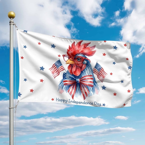 4th of July Flags for Outside 2x3 ft Bow Tie Rooster Outdoor Flags Double Sided Grommets House Banner Patriotic Star American Flag Patio Yard Flag for Outdoor Party Porch Independence Day