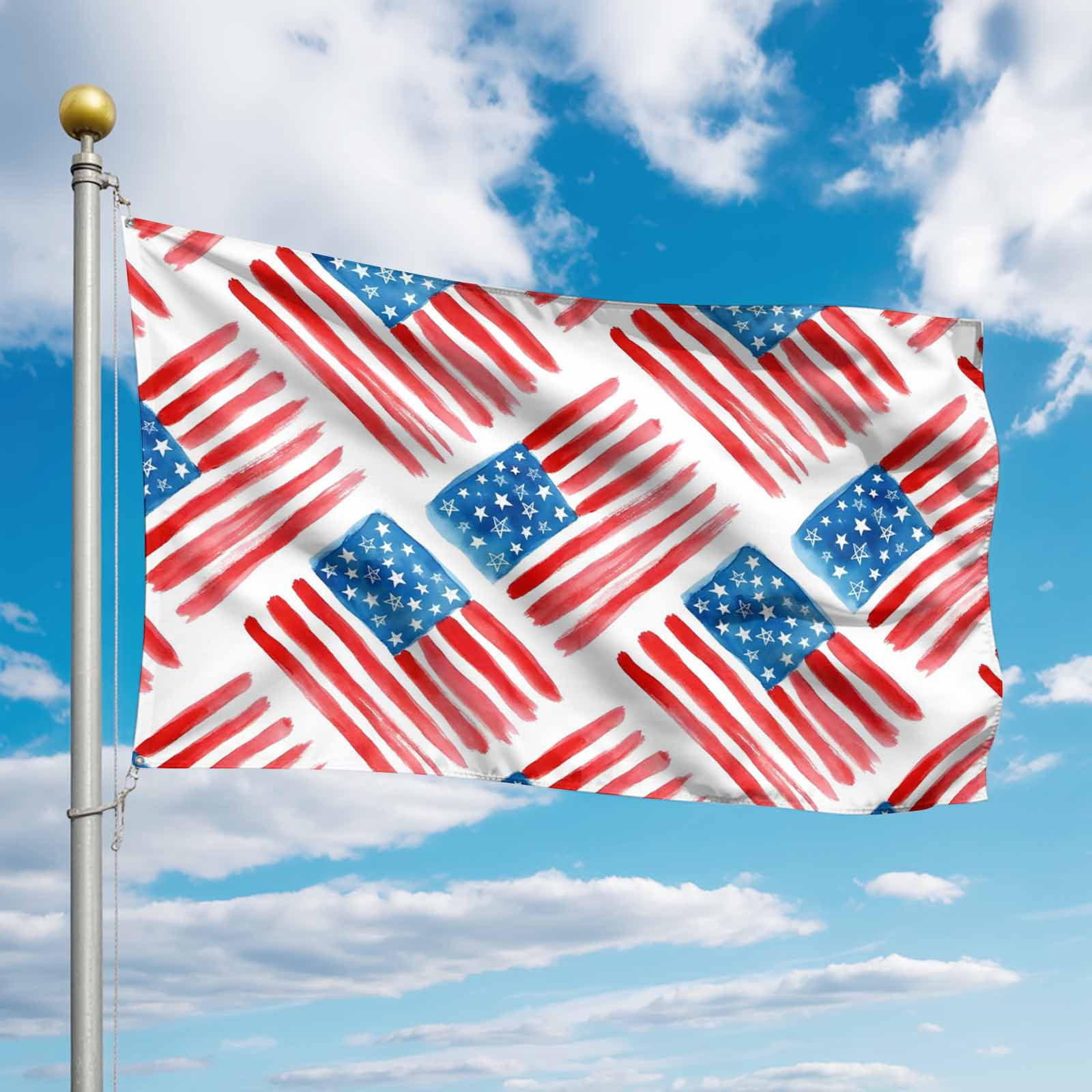 4th of July Flags for Outside 3x5 ft American Flag Outdoor Flags Double Sided Grommets House Banner July 4th USA Flag Patio Yard Flag for Outdoor Party Porch Garden Independence Day Decor