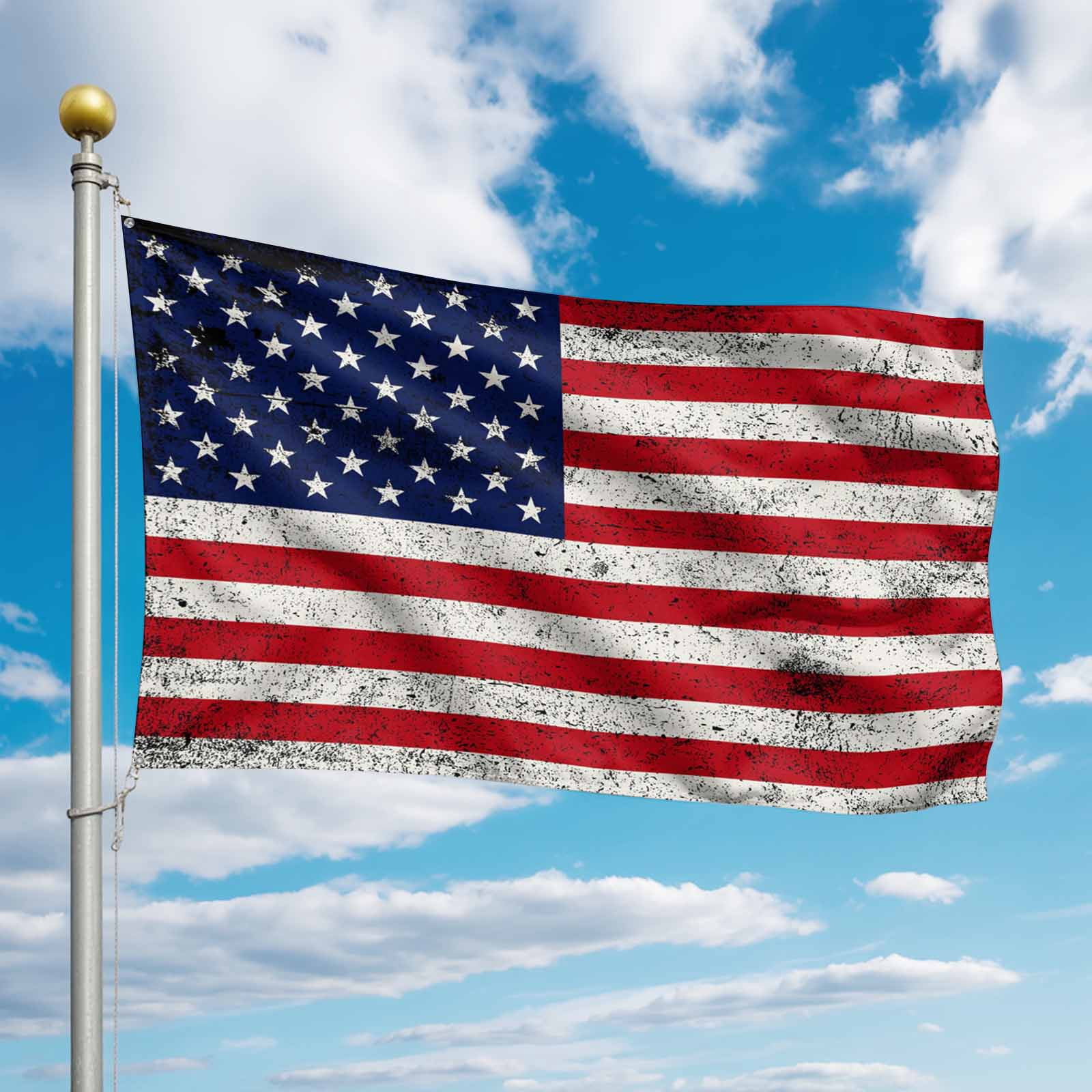 4th of July Flags for Outside 3x5 ft American Flag Outdoor Flags Double Sided Grommets House Banner Retro USA Flag July 4th Patio Yard Flag for Outdoor Party Porch Independence Day Decor