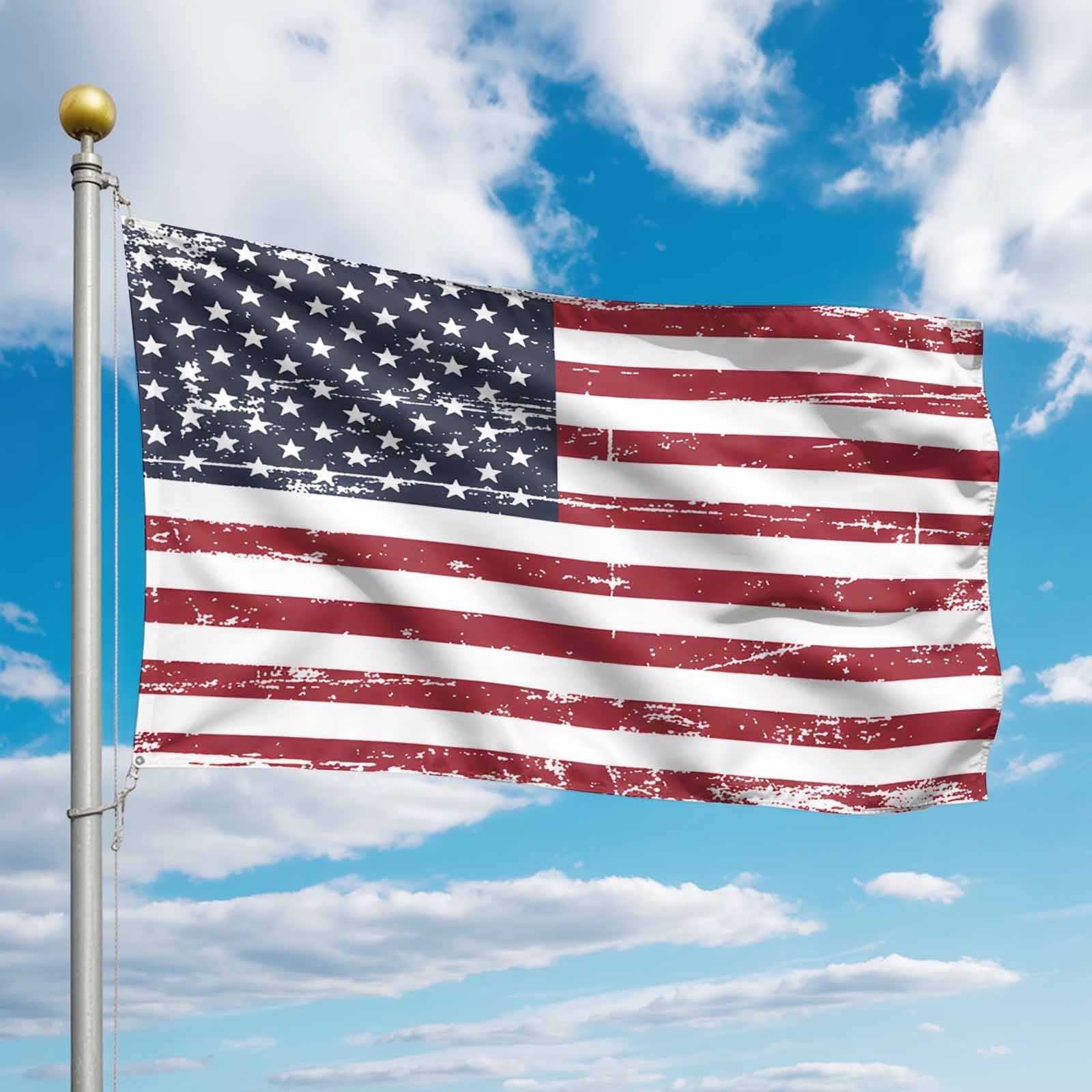 4th of July Flags for Outside 3x5 ft American Flag Outdoor Flags Double Sided Grommets House Banner Vintage USA Flag July 4th Patio Yard Flag for Outdoor Party Porch Independence Day Decor