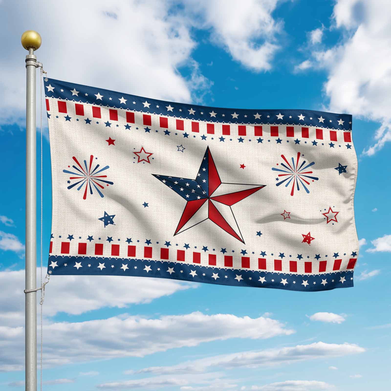 4th of July Flags for Outside 3x5 ft American USA Flag Outdoor Flags Double Sided Grommets House Banner Patriotic Star Red Stripes Patio Yard Flag for Outdoor Party Porch Independence Day