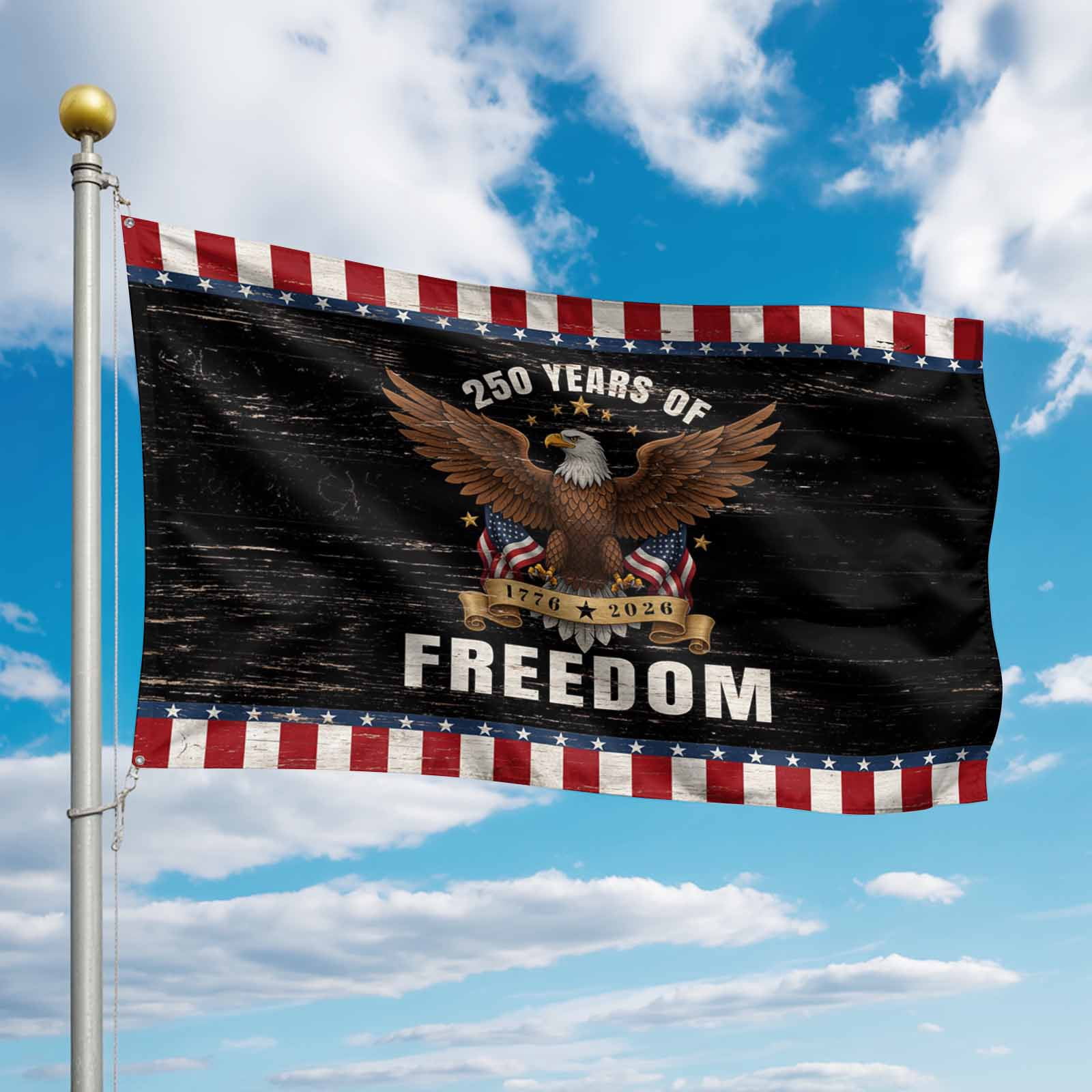4th of July Flags for Outside 3x5 ft Freedom Eagle Outdoor Flags Double Sided Grommets House Banner Anniversary USA Flag Patio Yard Flag for Outdoor Party Porch Garden Independence Day Decor