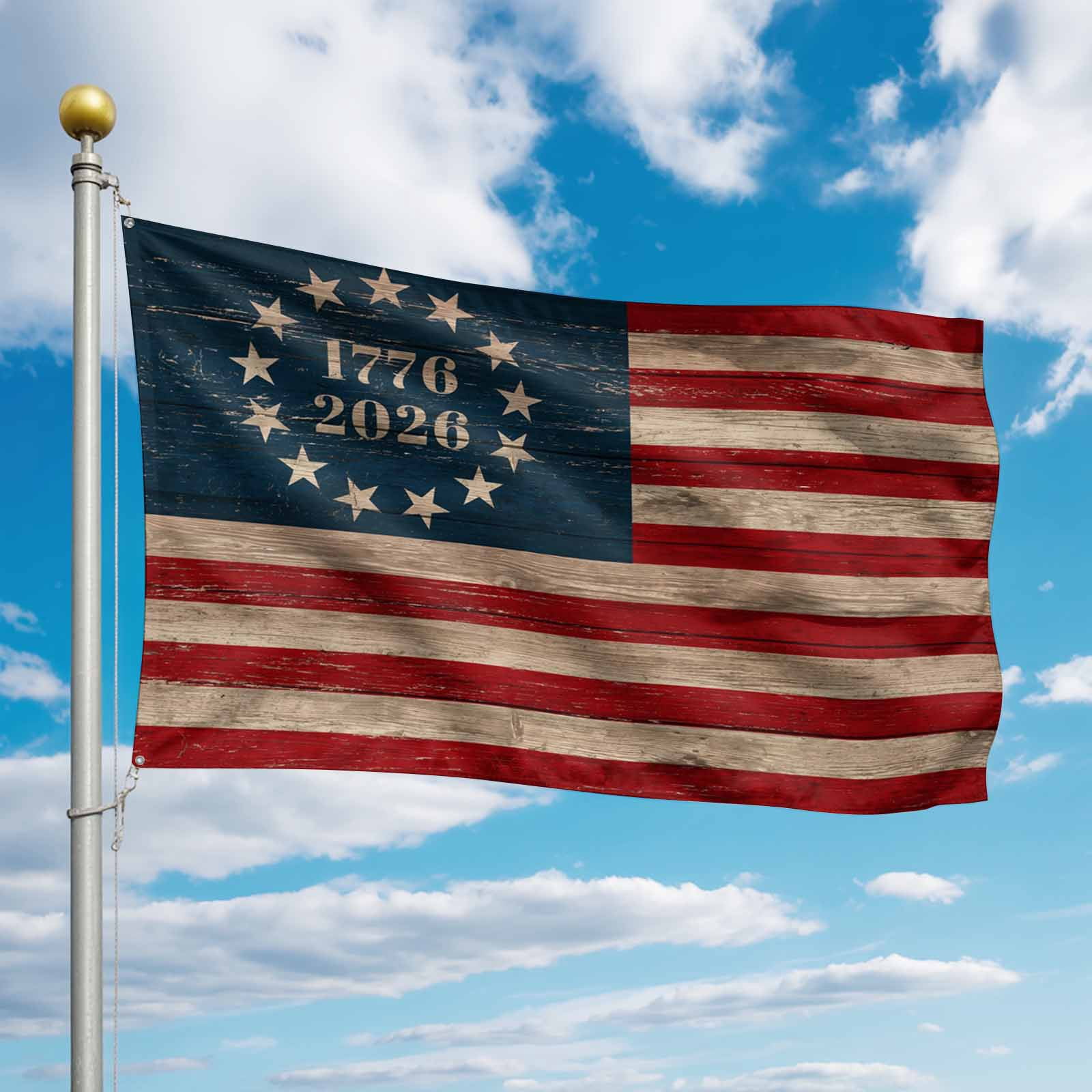 4th of July Flags for Outside 3x5 ft Patriotic Stars Anniversary Outdoor Flags Double Sided Grommets House Banner USA Flag Patio Yard Flag for Outdoor Party Porch Independence Day Decor