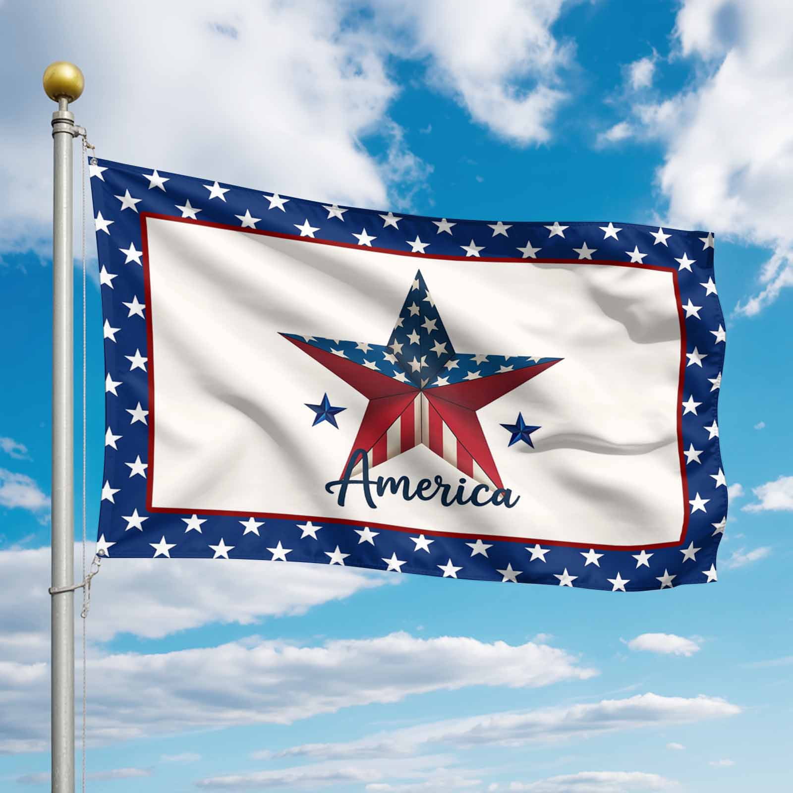 4th of July Flags for Outside 3x5 ft Stars USA Flag Outdoor Flags Double Sided Grommets House Banner Patriotic Red White and Blue Patio Yard Flag for Outdoor Party Porch Independence Day Decor
