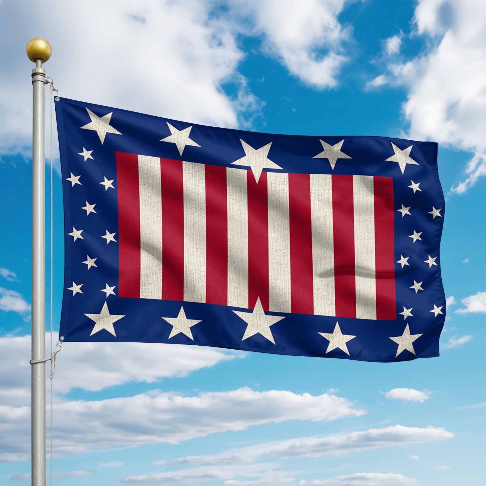 4th of July Flags for Outside 3x5 ft USA Flag Retro Outdoor Flags Double Sided Grommets House Banner Stripes Stars Red Blue White Patio Yard Flag for Outdoor Party Porch Independence Day Decor