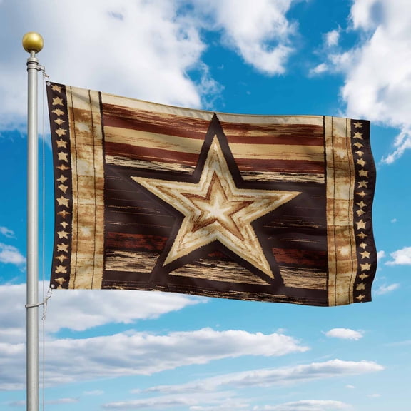 4th of July Flags for Outside 3x5 ft Western Star Wreath Outdoor Flags Double Sided Grommets House Banner Vintage Patriotic Patio Yard Flag for Outdoor Party Porch Independence Day Decor