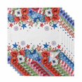 thumbnail image 1 of 4th of July Floral Cloth Napkins, Blue Red Independence Day Stars Washable and Reusable Dinner Napkins Set of 6, Table Napkin for Kitchen Party Birthday Wedding Hotel Housewarming 20"x20", 1 of 9