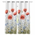 thumbnail image 1 of 4th of July Flower Kitchen Curtains Patriotic Red Blue Poppy Floral Daisy Cafe Short Curtains for Bathroom Blackout Window Curtain Small Window Treatment Drapes for Bedroom Living Room 42"x45"x2, 1 of 9