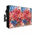 thumbnail image 1 of 4th of July Flower Outdoor TV Cover 60 to 65 Inch Weatherproof, Poppy Patriotic Red Blue USA Flag 600D Oxford TV Covers with Waterproof Zipper, Outside Flat TV Screen Protector Size 58"Wx37"Hx4.5"D, 1 of 7