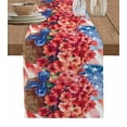 thumbnail image 1 of 4th of July Flower Table Runner Cotton Linen 72 Inch Holiday Dresser Scarves, Poppy Patriotic Red Blue USA Flag Tablerunner for Kitchen Coffee Dining Bedroom Living Room Dinner Scarf Décor 13''x72'', 1 of 9