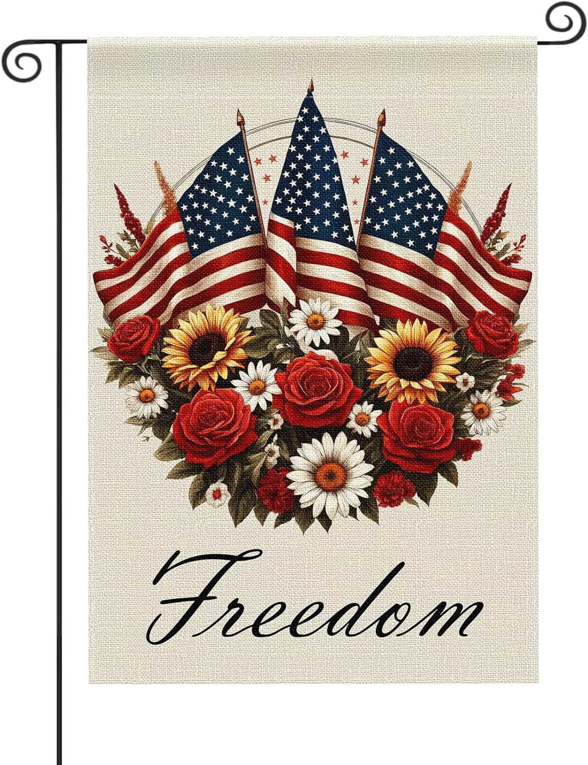 Personalized 4th of July Garden Flag – “250 Years of Freedom” Custom Family Name Patriotic Yard Flag main image 1