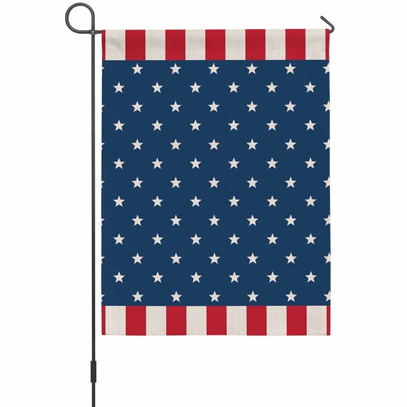 4th of July Garden Flag 12 x 18 Inches, American Flag Red Stripes Stars Independence Day Weather Proof Outdoor Patio Flags Double Sided Small Garden Decoration for Yard Outside Home