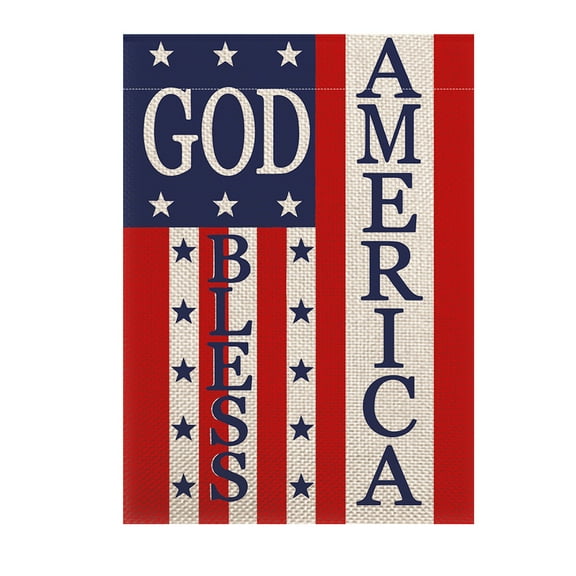 4th of July Garden Flag 12x18 Inch Double Sided, Patriotic American Flag Yard Decoration, Small Seasonal Outdoor Decor for Summer Independence Day, Memorial Day, Farmhouse Holiday Outside