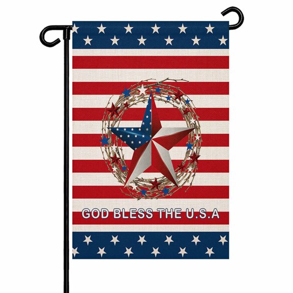 4th of July Garden Flag 28x40 Inch USA Flag Star Red Stripes Double Sided Small Decorative Garden Flags for Outside, Outdoor Yard Porch Lawn Decoration