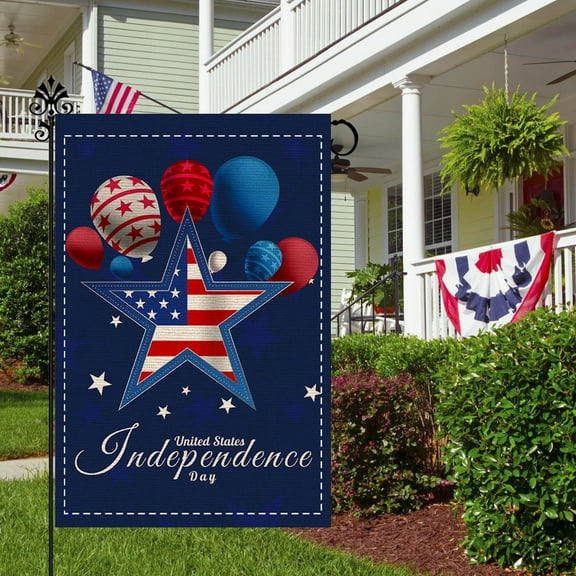 4th of July Garden Flag Garden Flags American Garden Flag Garden Flags for Outside Memorial Day Garden Flag Independence Day Garden Flag Border Patio Decorative Flags Holiday Celebration Hanging Flag