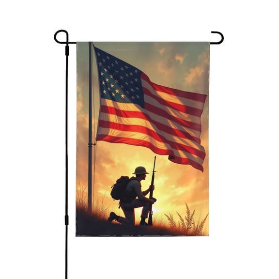 4th Of July Garden Flag God Bless America Double Sided. Memorial Day Independence Day Patriotic Garden Yard Flag Outdoor Outside Holiday Decoration 12.5 X 18 Inch 1 Flag