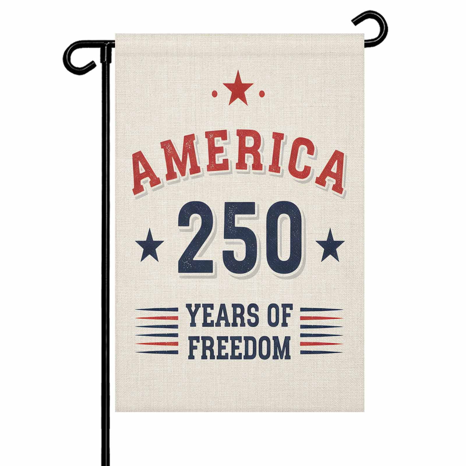 4th of July Garden Flags America 250 Years of Freedom Garden Flag Double Sided Welcome Flag Patriotic Stars USA Flag Independence Day Yard Flags for Outdoor Lawn Porch Memorial Day Decor 28x40 Inch