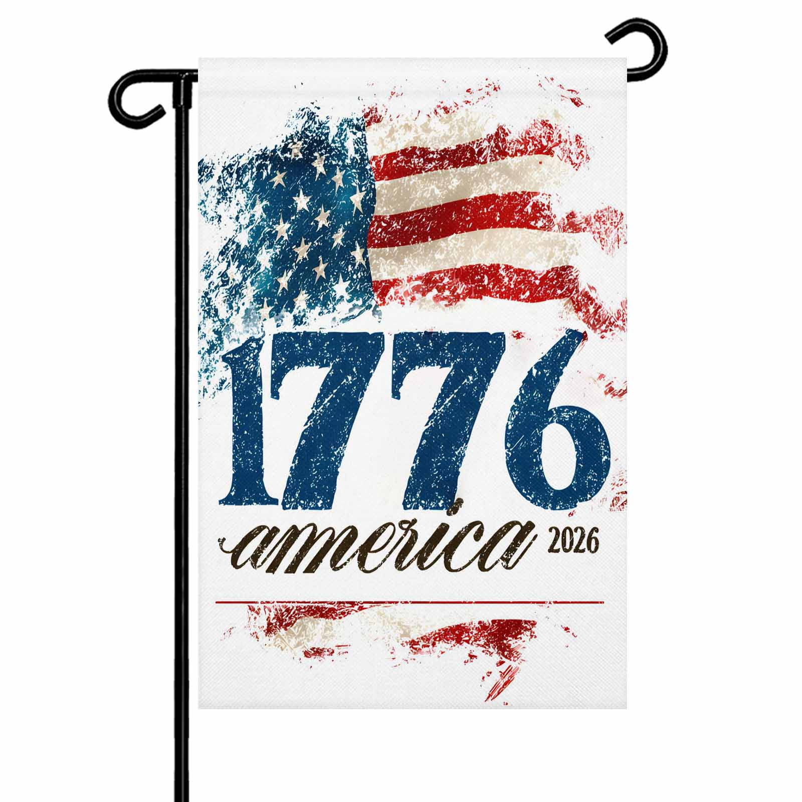4th of July Garden Flags America1776-2026 Garden Flag Double Sided Welcome Flag Vintage USA Flag Independence Day Yard Flags for Outdoor Lawn Porch Memorial Day Seasonal Holiday Decor 28x40 Inch
