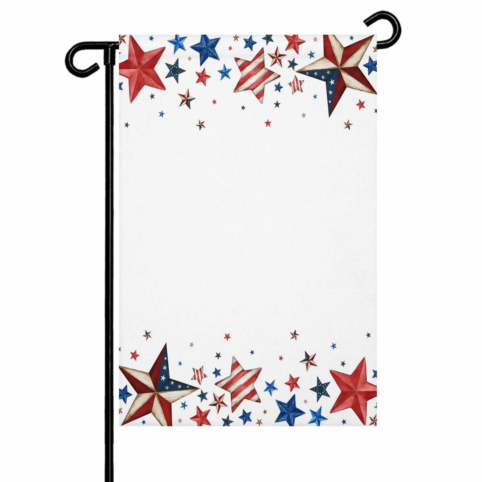 4th of July Garden Flags Patriotic Star Stripes Garden Flag Double Sided Welcome Flag Freedom Red White Blue Independence Day Yard Flags for Outdoor Lawn Porch Memorial Day Holiday Decor 28x40 Inch