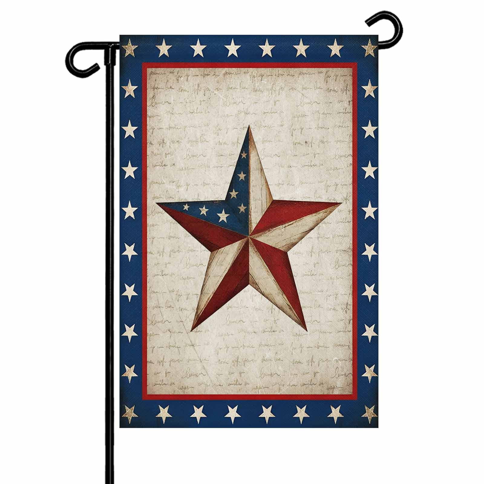 4th of July Garden Flags Patriotic Star Stripes Garden Flag Double Sided Welcome Flag Red White and Blue Independence Day Yard Flags for Outdoor Lawn Porch Memorial Day Holiday Decor 28x40 Inch