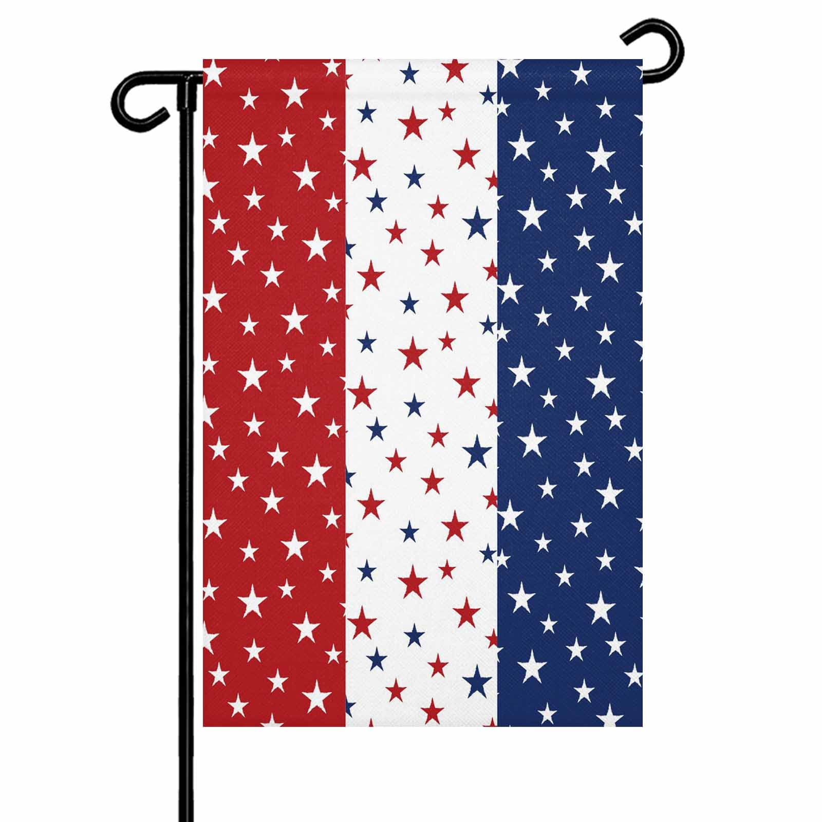 4th of July Garden Flags Patriotic Stars USA Flag Garden Flag Double Sided Welcome Flag Red White and Blue Stripes Independence Day Yard Flags for Outdoor Lawn Porch Memorial Day Decor 28x40 Inch