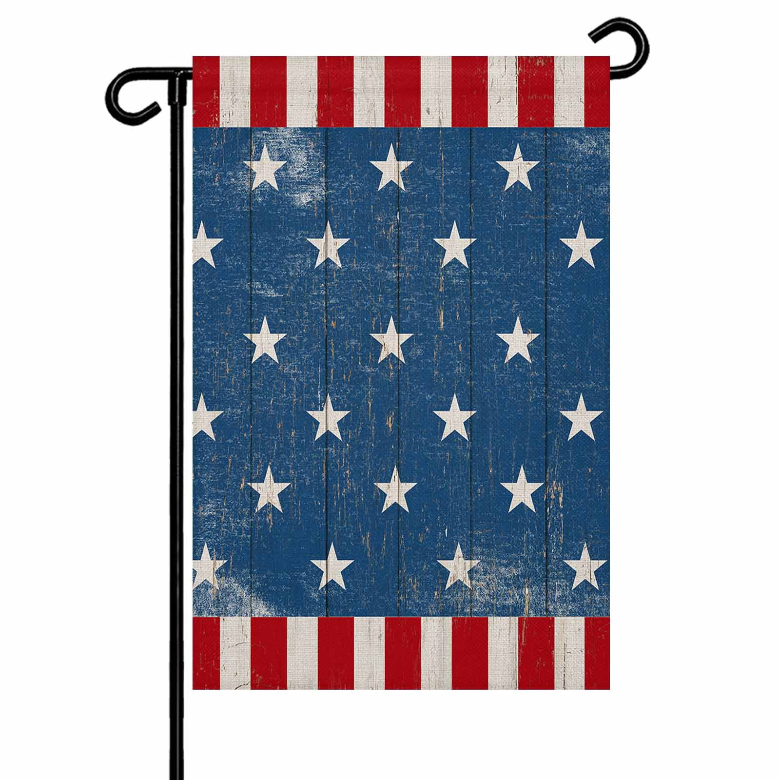 4th of July Garden Flags USA Flag Garden Flag Double Sided Welcome Flag Patriotic Stars Buffalo Independence Day Yard Flags for Outdoor Lawn Porch Memorial Day Seasonal Holiday Decor 28x40 Inch
