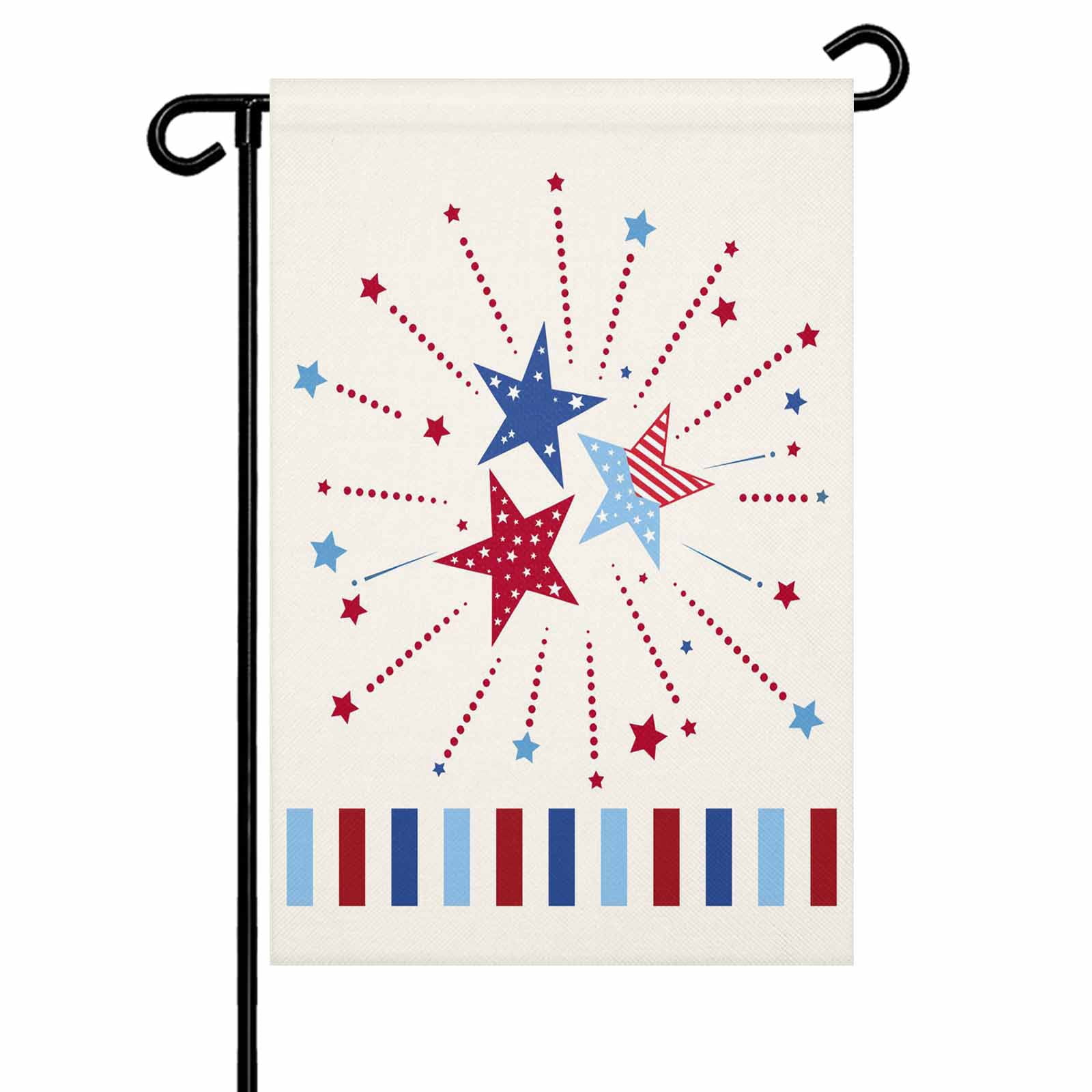4th of July Garden Flags USA Flag Stripes Garden Flag Double Sided Welcome Flag Patriotic Stars Red White and Blue Independence Day Yard Flags for Outdoor Lawn Porch Memorial Day Decor 28x40 Inch