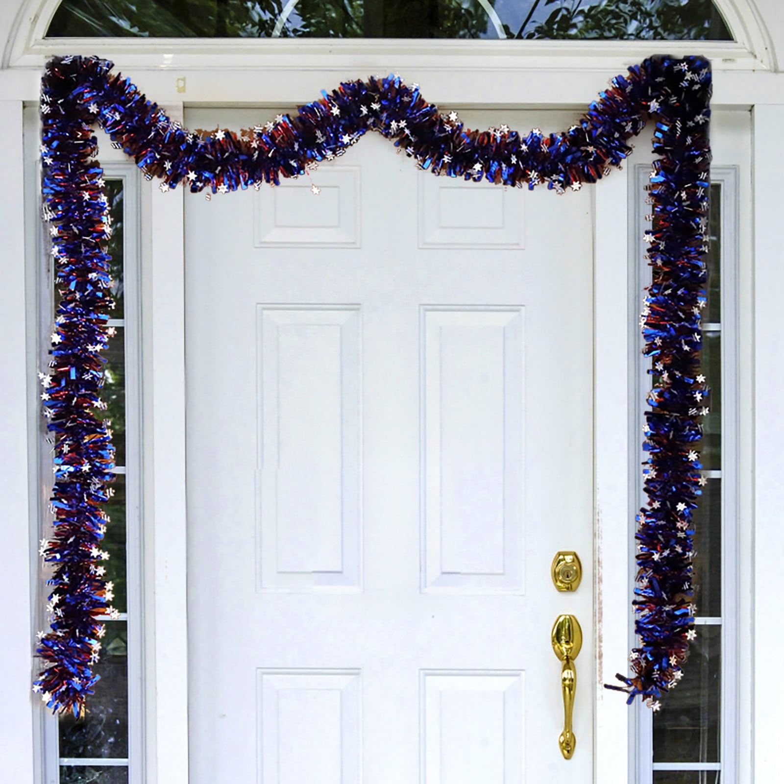 4th July Garland Patriotic Garland Glitter Independence Day Metal ...