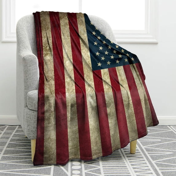 4th of July Gifts Blanket for Men Women American Flag Eagle Throw Blankets for Adult Kids Boys Girls Independence Day Veteran Day Memorial Day Soft Flannel Blanket Gifts for Home Bed Couch