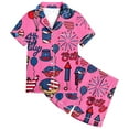 thumbnail image 1 of 4th of July Girls Silk Pajamas 10-11 Years 2 Pcs Pajama Set for Toddler Cute Cartoon Clothes Comfy Fit Nightwear 2pcs Kids Summer Trendy Sleepwear Clothes Set, 1 of 4