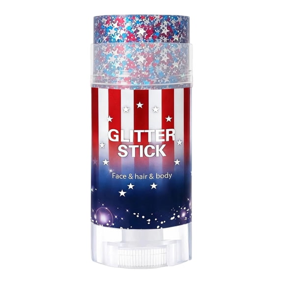 4th of July Glitter Stick, Patriotic Red White and Blue Glitter Stick, 250th Birthday USA Flag Stick, 4th of July Outfits Accessories for Kidults Teen Women Men, Independence Day Decor(F)