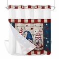 thumbnail image 1 of 4th of July Gnomes No Hook Shower Curtain Waterproof,Bathroom Curtains with Snap in Liners and See Through Top Window,Independence Day Dwarf American Flag Star Hotel Bathtub Curtains Shower 66"Wx72"L, 1 of 8