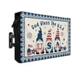 thumbnail image 1 of 4th of July Gnomes Outdoor TV Cover 40 to 43 Inch Weatherproof, Independence Day USA Flag Blue Plaid 600D Oxford TV Covers with Waterproof Zipper, Outside Flat TV Screen Protector 40"Wx25"Hx4.5"D, 1 of 7