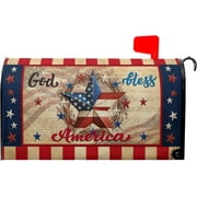 4th of July God Bless America Mailbox Covers Magnetic Standard Size 18" X 21",American Flag Star Patriotic Mailbox Wraps Post Letter Box Independence Day Cover for Holiday Garden Yard Decor