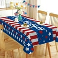 thumbnail image 1 of 4th of July God Bless America Patriotic Rectangle Tablecloth 60 x 84 Inch, American Stars Stripes Decorative Table Cloth Dining Table Cover, USA Blue Red White Dinner Party Picnic Decoration, 1 of 6