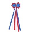 thumbnail image 1 of 4th of July Hair Bow Clips with Long Tails, Independence Day Handmade Hair Clips, Patriotic Red White Blue Cheer Barrettes Hair Pins, Holiday Hair Accessories for Girls, Style C, 1 of 8