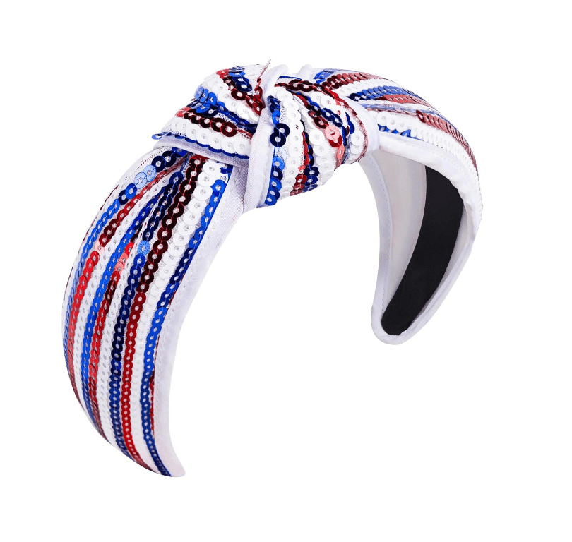 4th of July Headband for Women Red White Blue Patriotic  display picture 1
