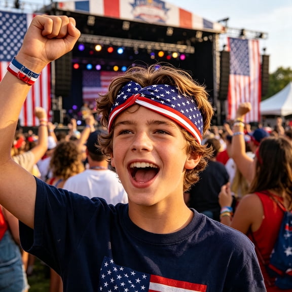 4th of July Headbands for Men And Women, American Flag Hair Accessories, Patriotic's Headbands And Red White and Blue Hairbands for Independence Day Wide Head Wraps