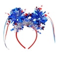 thumbnail image 1 of 4th of July Headbands Patriotic Head Boppers, Red White Blue Sequin Independence Day Hairband, Memorial Day Hair Patriotic Themed Party Headwear for Women Men Kids, 1 of 6