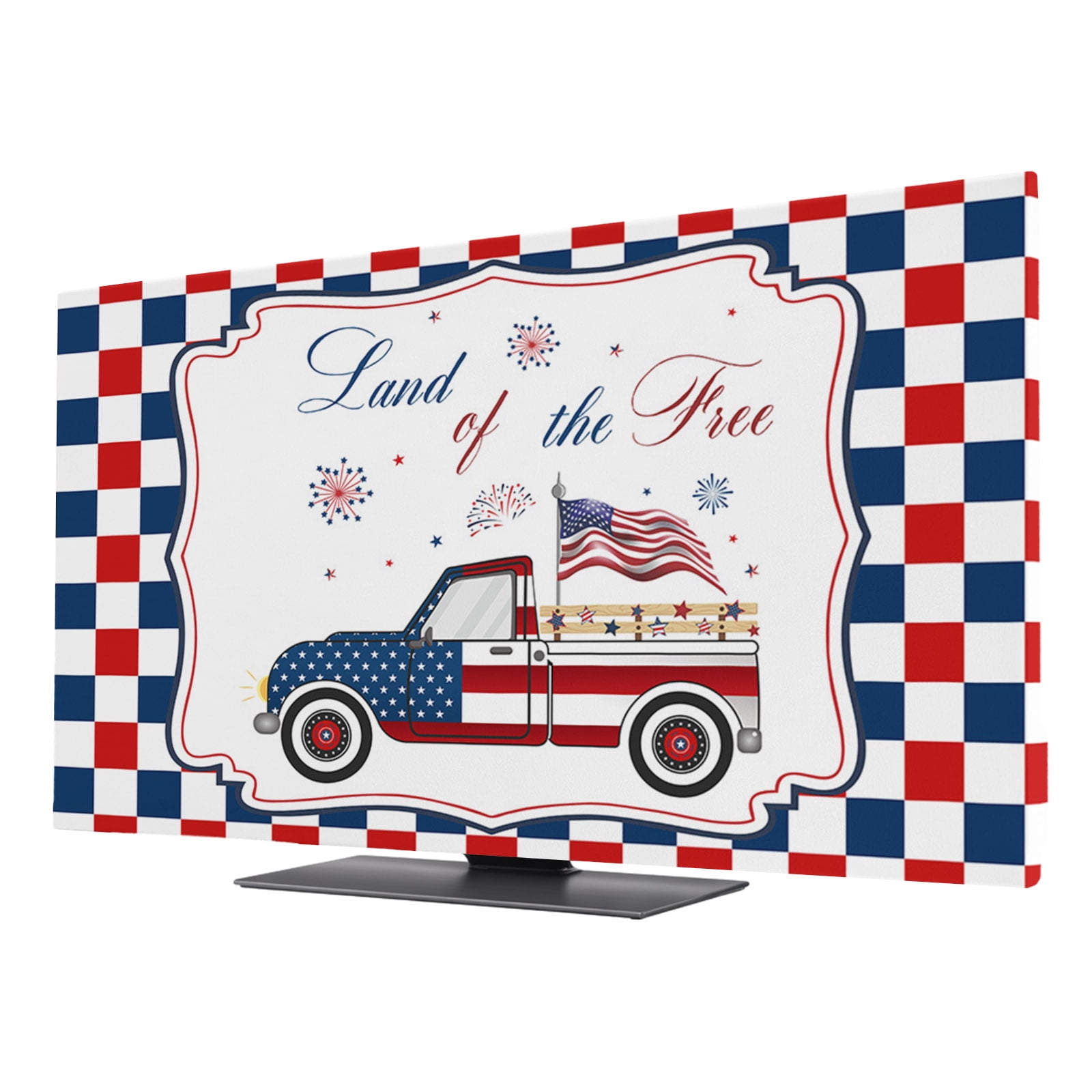 4th of July Indoor TV Cover 40 Inch American Flag Truck Elastic TV ...