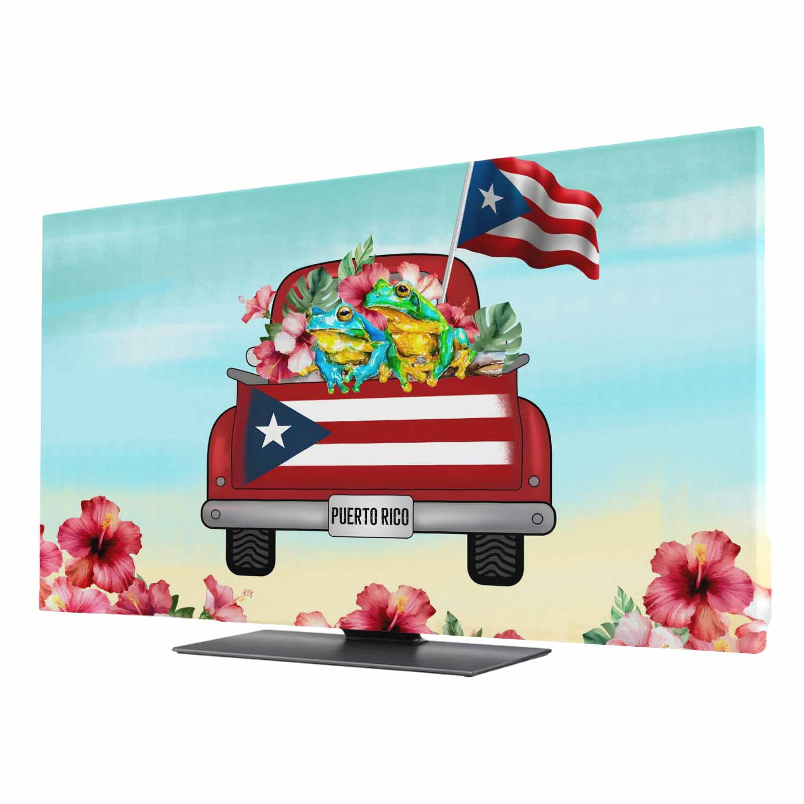 4th of July Indoor TV Cover 50 Inch Red Truck National Flag Elastic TV ...