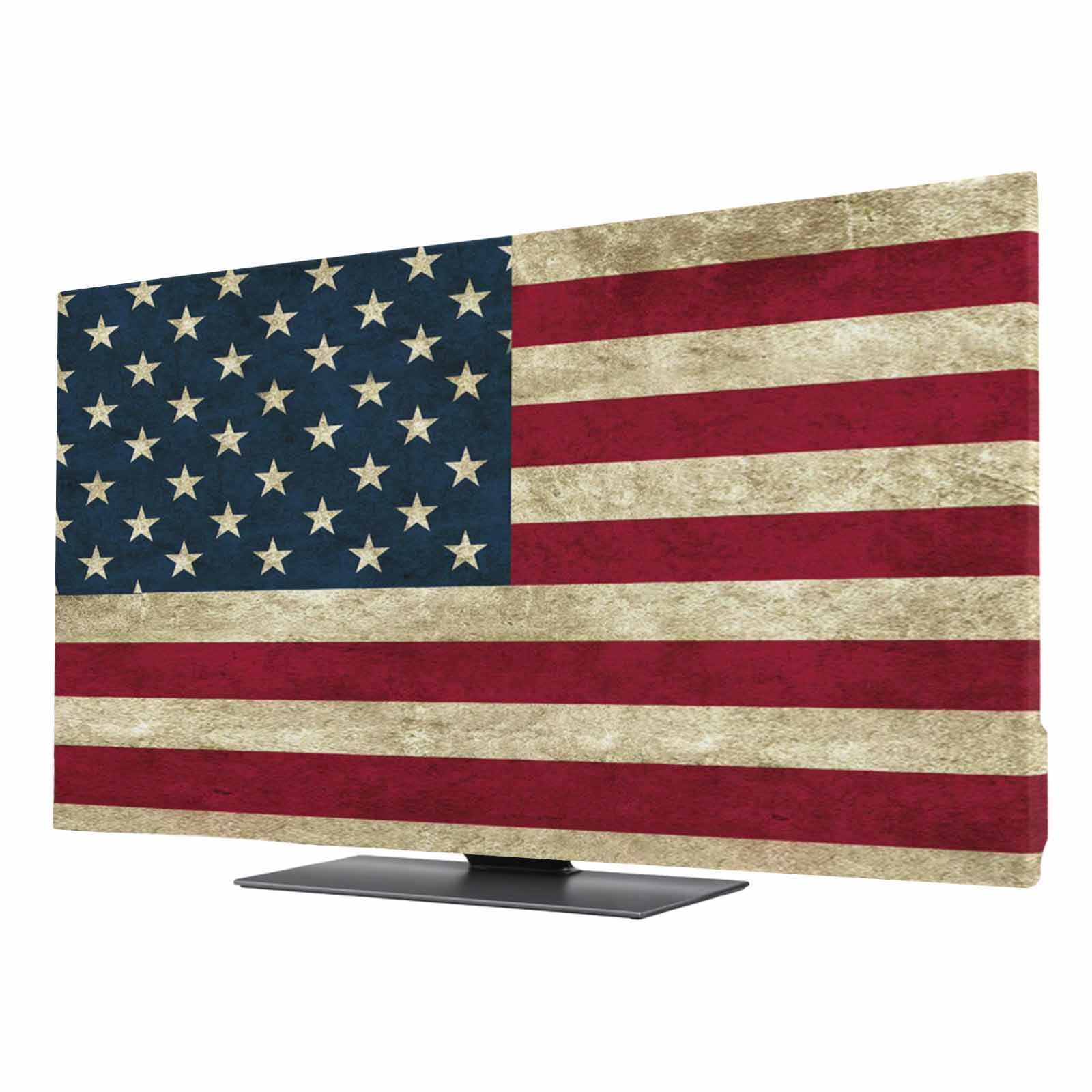 4th of July Indoor TV Cover 50 Inch Retro USA Flag Elastic TV Enclosure ...