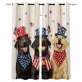 thumbnail image 1 of 4th of July Kitchen Curtains Black Yellow Dogs Independence Day Wooden Cafe Short Curtains for Bathroom Blackout Window Curtain Small Window Treatment Drapes for Bedroom Living Room 27.5"x39"x2, 1 of 9
