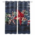 thumbnail image 1 of 4th of July Kitchen Curtains Independence Day Red Star Vintage Cafe Short Curtains for Bathroom Blackout Window Curtain Grommet Small Window Treatment Tier Drapes for Bedroom Living Room 27.5"x39"x2, 1 of 9