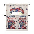 thumbnail image 1 of 4th of July Kitchen Curtains Sets 36 Inch Length with Valance, Independence Day Blue Red Spring Floral Rustic Swag Valances and Tiers Curtain Set Drapes Swag Curtains for Living Room, Bathroom, 1 of 6