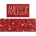 thumbnail image 1 of 4th of July Kitchen Rugs Set of 2, Independence Day Star Fireworks 4th of July Mat, Non-Slip Comfortable Washable Floor Mat for Kitchen Sink Front and 4th of July Kitchen Decor，17x30+17x47 Inch Red, 1 of 7