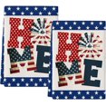 thumbnail image 1 of 4th of July Kitchen Towels Set of 2 American Flag Dish Towels and Dishcloths Sets Decorative Tea Towel Blue Star Side Independence Day Absorbent Hand Towels for Kitchen Bathroom Holiday Decor Gift, 1 of 6