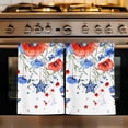 thumbnail image 1 of 4th of July Kitchen Towels Set of 4, Red Blue Floral Independence Day Stars Butterflies Absorbent Dish Towels for Kitchen, Microfiber Hand Towel, Quick Drying Tea Towel Decorative Dishcloths, 1 of 7