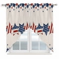 thumbnail image 1 of 4th of July Kitchen Window Curtains, Swag Curtains Valance for Bedroom Living Room Bathroom, Patriotic Blue Red Star Independence Day Rod Pocket Window Treatment Curtain Block Drapes 2 Panels 36"x36", 1 of 7